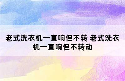 老式洗衣机一直响但不转 老式洗衣机一直响但不转动